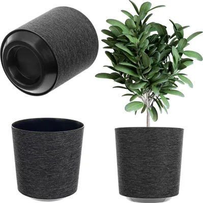 Obrázek produktu pro KADAX květináč plastový kryt květináče stojan na květiny 19cm černý
