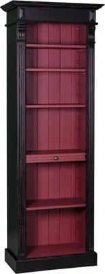 Produktbild von Casa Padrino Landhausstil Regalschrank Antik Schwarz / Brombeerfarben 70 x 39 x H. 197 cm - Landhausstil Kollektion