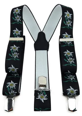 Productafbeelding van Uni Y-vormige bretels - Met 3 sterke clips - Zwart, groen, wit, geel