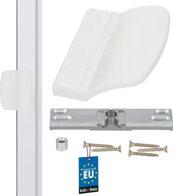 Produktbild von KOTARBAU® Balkónové dvere Snap White Praktická kľučka na balkónové dvere 6. Rôzne farby Bezpečné dvere pre fajčiarov Optika balkónových dverí Zatváranie kľučky Univerzálne zatváranie kľučky
