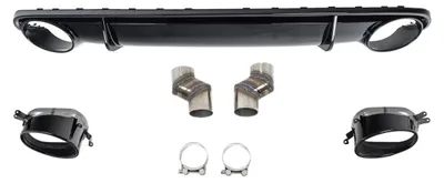 Produktbild von Stoßstange Diffusor Endrohre für Audi A4 B8 Limousine Avant 2007–2011 RS4-Look Schwarz.