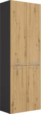 Produktbild von Topeshop NEL 1K DD ANT/ART KP Aufbewahrungsschrank für Badezimmer Graphit  Eiche