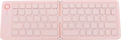 Obrázek produktu pro Skládací klávesnice Bluetooth 67 kláves dobíjecí magnetická tenká univerzální přenosná bezdrátová klávesnice pro telefon tablet notebook růžová