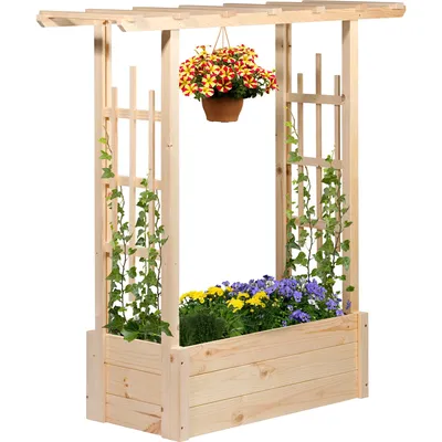 Produktbild von dobar Pflanzkasten Pergola aus Holz, Natur, 117x39x119 cm