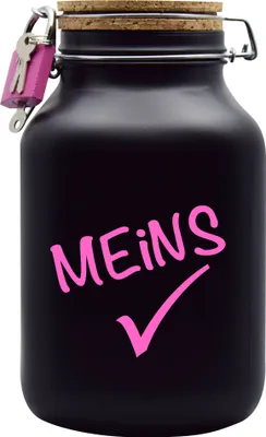Produktbild von Spardose Geld Geschenk Ideen Meins Schwarz Größe XXL 3 Liter