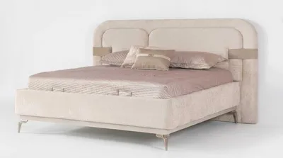 Immagine prodotto di Letto imbottito beige moderno  matrimoniale. Struttura del letto matrimoniale