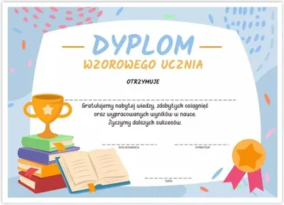 Imagen del producto de Diploma A4 para el alumno modelo - Conjunto de 30 trofeos