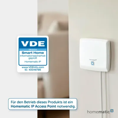 Productafbeelding van HOMEMATIC temperatuur- en luchtvochtigheidssensor met display, voor gebruik binnenshuis, 1 stuk.