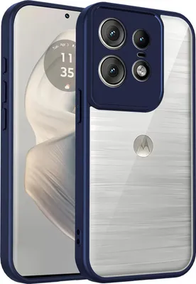 Produktbild von Hülle für Motorola Edge 50 Pro Transparente Rückseite TPU Bumper Stoßfest Handyhülle Blau