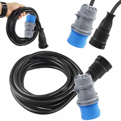 Produktbild von CEE Adapter Stecker Kupplung Verlängerungskabel 16A für Camping Wohnmobil Boot