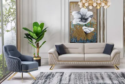 Image de Salon 3 places Fauteuil design Rembourrage extile Garniture