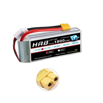 Image de Batterie RC Lipo, différentes options de tension, plage de capacité élevée, 3S 1800mAh 50C XT60
