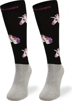Produktbild von SKIETY Reitsocken aus Mikrofaser Reitsocken Damen & Kinder Kniestrümpfe - 35-38 - Black Unicorn