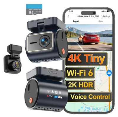 Immagine prodotto di Dashcam - 4K e 1080P anteriore e posteriore - Wi-Fi 6 e GPS - Modalità parcheggio 24/7