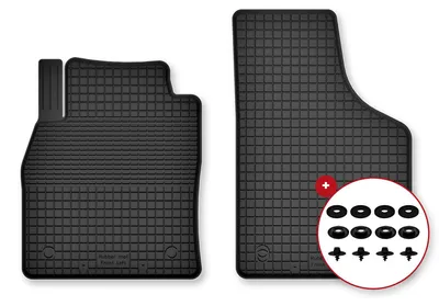 Image de Tapis avant en caoutchouc pour Skoda Fabia IV 2021- (hayon) – 2 pièces, noirs, semi-universel, adapté