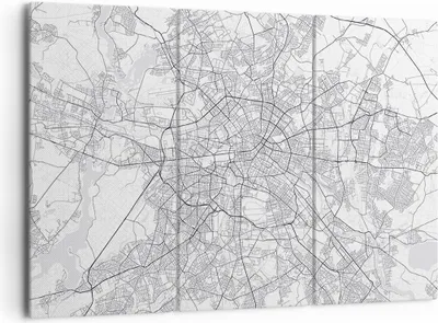 Produktbild von Bild auf Leinwand - Leinwandbild - 3 Teile - Stadt Karte Berlin - 165x110cm - Wand Bild - Wanddeko - Wandbilder - Leinwanddruck - Bilder - Wanddekoration - Leinwand bilder - Wandbild - CE165x110-4681
