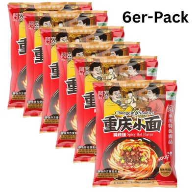 Produktbild von 6er-Pack BAIJIA Instantnudeln Chongqing Nudeln Spicy Hot 100g