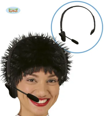 Produktbild von Mikrofon-Headset-Attrappe in Schwarz für Erwachsene