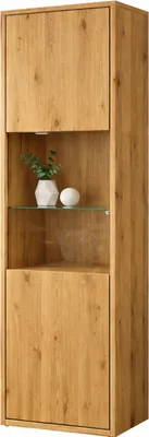 Produktbild von FURNARO Standvitrine Bonnie Vitrinenschrank Vitrine B/H/T: 51x182x45 cm, Farbe:Asteiche