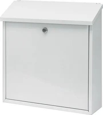Produktbild von Wandbriefkasten Malagan mit Zylinderschloss | HxBxT 37x37x11,5cm | Einwurföffnung 35,8 x 4cm | Weiß