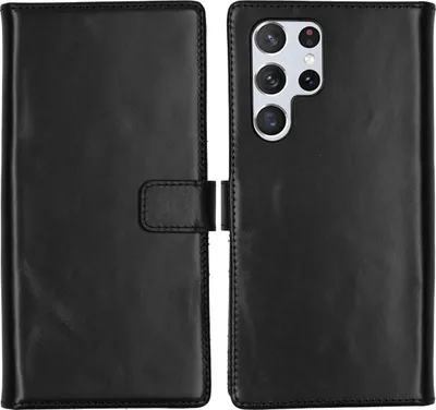 Image de Selencia Bibliothèque en cuir véritable pour le Samsung Galaxy S22 Ultra - Noir