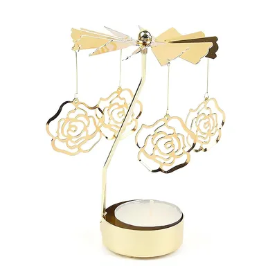 Produktbild von Drehbarer Kerzenhalter mit Tablett, für Glas-, Duft- und Teelichter, einzigartige Wohndeko als Geschenk, ideal für Valentinstag und Tischdekoration