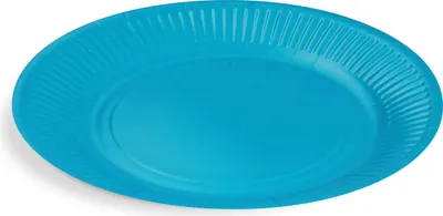 Obrázok produktu pre Okrúhly papierový tanier, modrý, priemer 23 cm, 10 kusov.