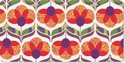Produktbild von MuchoWow® Mauspad Mousepad Retro - Flower Power - Vintage - Farben 60x30 cm - Mousepads - Maus Mat - Pad - Mausunterlage - Nachhaltig