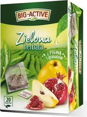 Produktbild von Herbata zielona Big-Active Pigwa i Granat 20 torebek