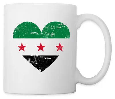 Produktbild von Spreadshirt Syrien Flagge in Herz Flaggenherz Tasse, One size, Weiß