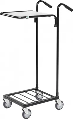 Produktbild von Kongamek Mini- Servierwagen in schwarz mit Ladefläche 410x355mm und Bremse