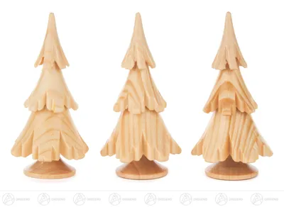 Produktbild von Massivholzbäume natur, 3-teilig (6,5cm) von Dregeno Seiffen