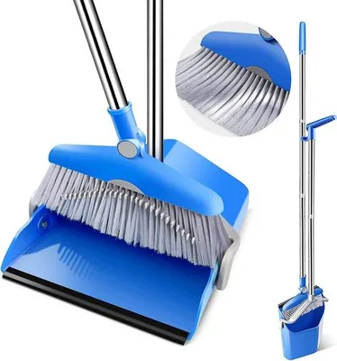 Immagine prodotto di Set aspirapolvere e scopa, manico lungo 132 cm, per la casa, la cucina, i pavimenti