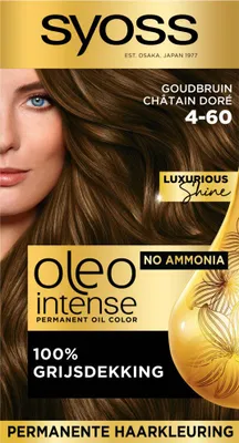 Obrázok produktu pre SYOSS - Oleo Intense 4-60 - Farba na vlasy - Permanentná farba na vlasy - Zlatohnedá - Dlhotrvajúca farba - 1 kus