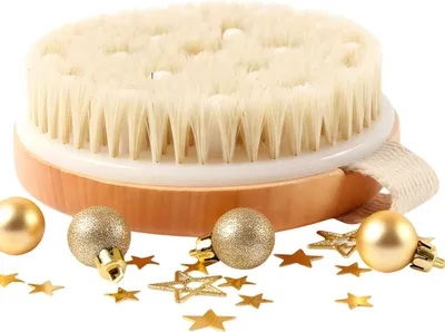 Produktbild von Trockene Körpermassagebürste - Stärkt die Blutzirkulation - 1 Stück - Holz - Natürlich