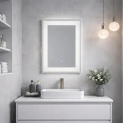 Immagine prodotto di Specchio rettangolare 50x70 decorato e illuminato a led