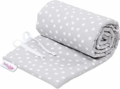 Produktbild von babybay Nestchen Piqué passend für Modell Boxspring XXL, perlgrau Punkte weiß