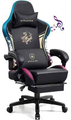 Image de Chaise de jeu Bluetooth – Fauteuil gamer – Chaise de bureau – Haut-parleurs intégrés – Avec repose-pieds