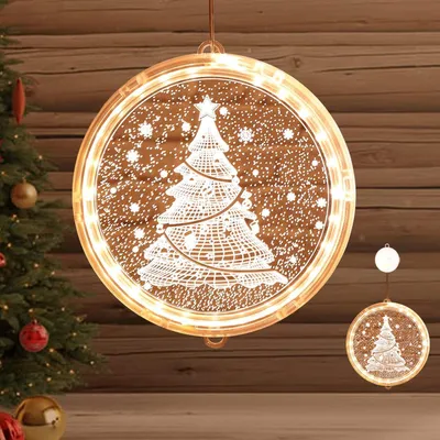3D LED Weihnachtslichterkette, warmweiß, 16 cm, batteriebetrieben