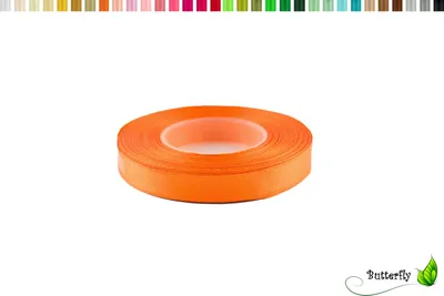 Produktbild von Satinband 12mm x 32m Rolle, Farbe:020 orange