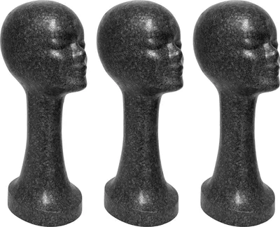 Produktbild von 3 x FP Styroporkopf extra hoch ca. 45 cm - Farbe nach Wahl (schwarz-anthrazith)