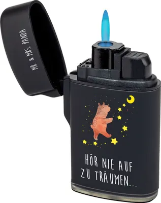 Produktbild von Mr. & Mrs. Panda sturmfeuerzeug Bär Träume - Schwarz - Geschenk, Träumen, zigarettenanzünder, anzünder, Teddy, Feuerzeug, Feuerzeuge, Traumdeutung, Gasfeuerzeug, Traum