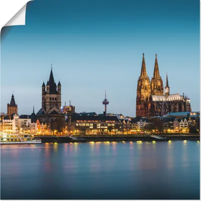 Produktbild von ARTland Poster Köln Rheinpromenade Größe: 50x50 cm
