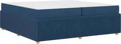 Zdjęcie produktu dla Łóżko Tapicerowane 200x200 Niebieskie Dwuosobowe z Materacem do Sypialni