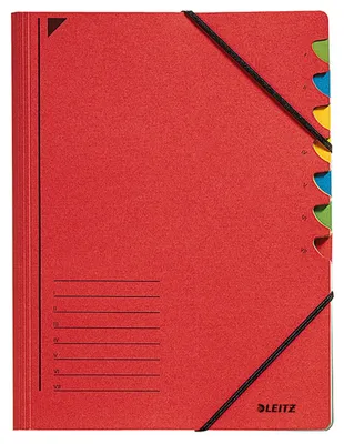 Image de Leitz 3907-00-25 3907 Classeur à levier - 7 compartiments, A4, carton Pendarec (RC), 430 g/qm, rouge