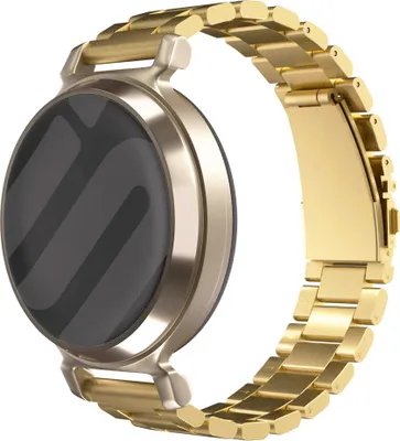 Produktbild von Strap-it Stahlgliederarmband 14 mm – goldenes Metall-Smartwatch-Armband, geeignet für Garmin Lily 2 (nicht die erste Version).