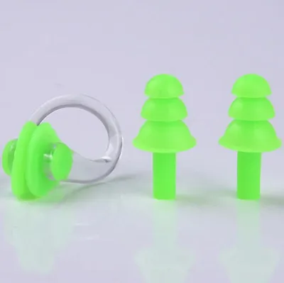 Produktbild von Go Go Gadget – Schwimm-Ohrstöpsel mit Nasenklammer – Silikon-Ohrstöpsel – Schwimmen – Tauchen – Grün