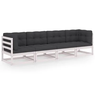 Produktbild von vidaXL 4-Sitzer-Gartensofa mit Kissen Kiefer Massivholz