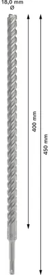 Obrázok produktu pre Bosch 2 608 836 633, Rotačné kladivo, Hammer drill bit, 1,8 cm, 450 mm, Betón, 40 cm