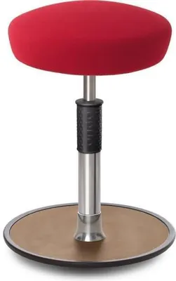 Produktbild von Sitz- Stehhocker Free Regular Hutsitz Gestrick Rot chrom /Natur.